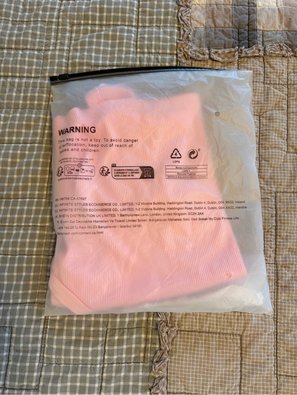 SHEIN Pink Ribbed Shell Applique Crop Tank - Picture 8 of 8